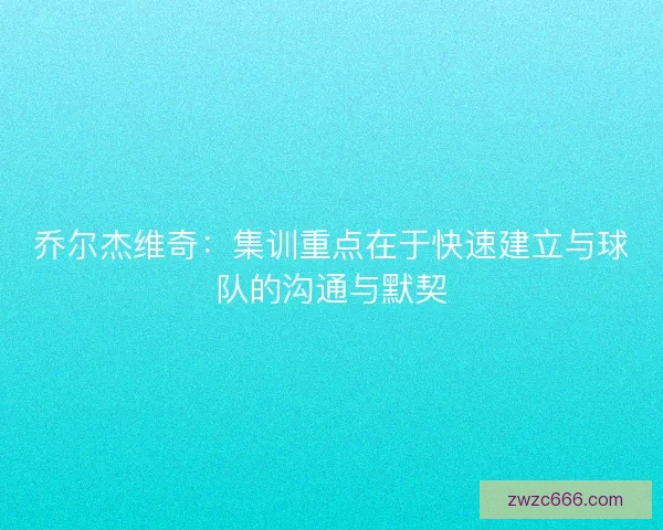乔尔杰维奇：集训重点在于快速建立与球队的沟通与默契