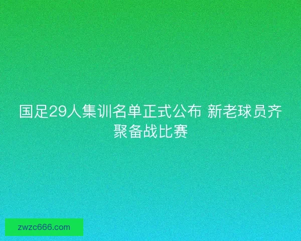 国足29人集训名单正式公布 新老球员齐聚备战比赛 国足29人集训名单正式公布 新老球员齐聚备战比赛