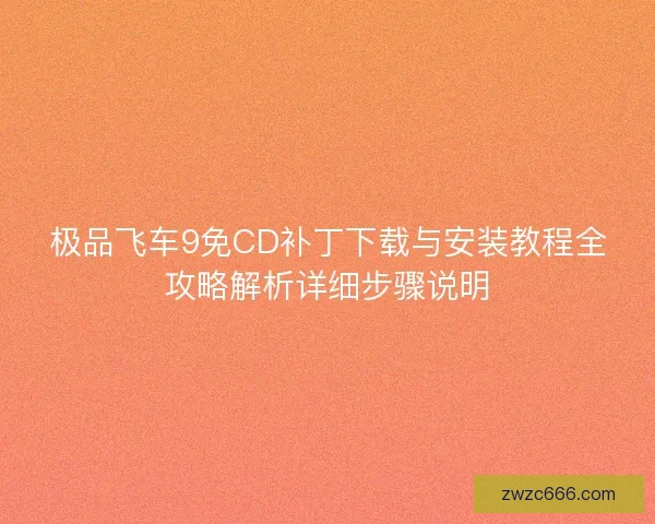 极品飞车9免CD补丁下载与安装教程全攻略解析详细步骤说明 极品飞车9免CD补丁下载与安装教程全攻略解析详细步骤说明