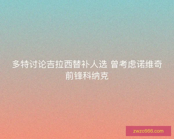 多特讨论吉拉西替补人选 曾考虑诺维奇前锋科纳克